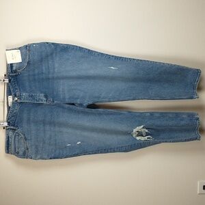 NEW Abercrombie & Fitch The Dad High Rise Jeans Womens Plus 22 Curve Love Ripped